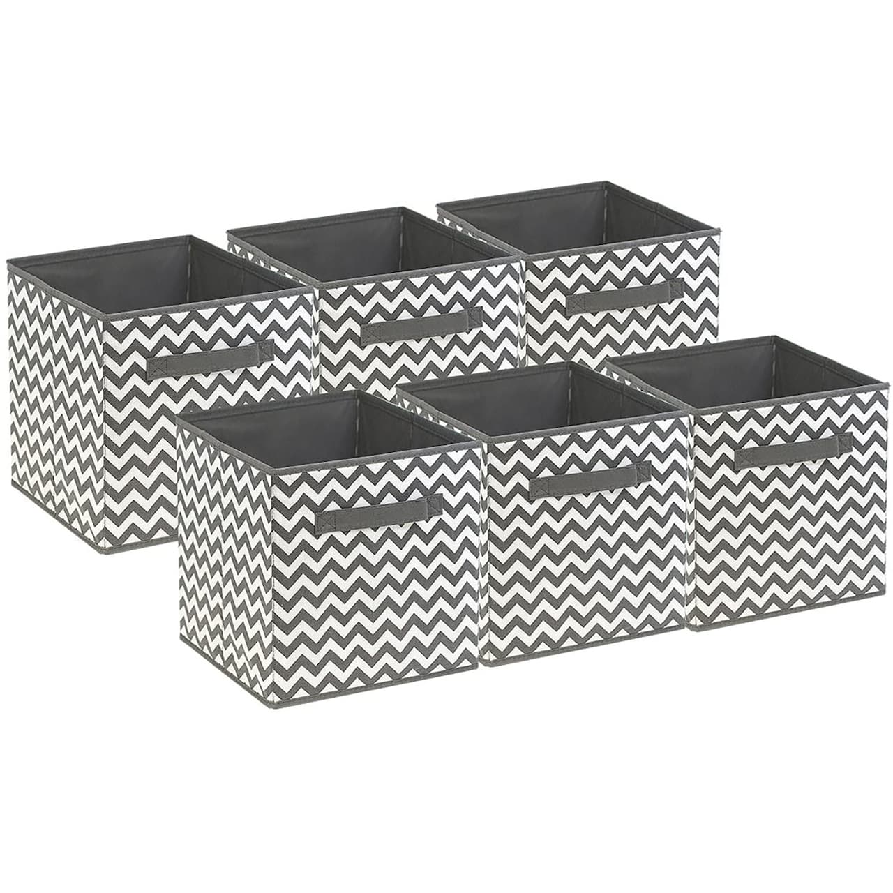 Sorbus 11" Chevron Gray Foldable Storage Cubes, 6ct.